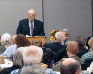 Norton Sandler, a leader of the Socialist Workers Party in Los Angeles, speaking at meeting in San Leandro, California, Nov. 16, celebrating the political life of Jim Altenberg.