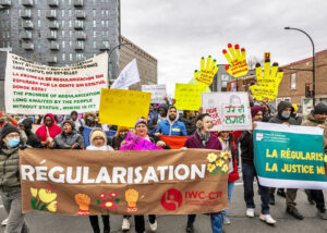 March in Montreal Nov. 2 demands Ottawa grant permanent residency to immigrant workers in Canada, drop plans to slash number of legal immigrant workers amid growing unemployment. The government threatens to conduct roundups, mass deportations.