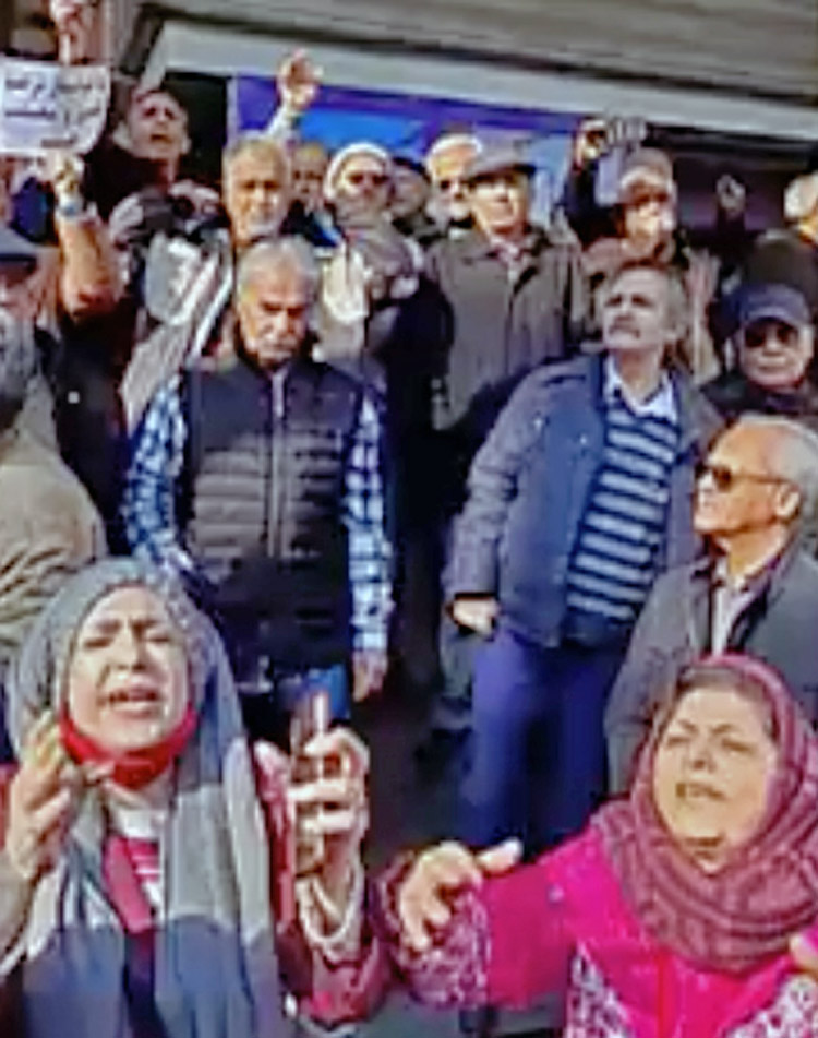 Feb. 15 protest in Tehran by retired oil industry workers.