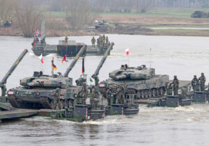 Joint NATO military exercise crossing Vistula River in Poland March 4, 2024. NATO is “less of an alliance than ever before,” Socialist Workers Party National Secretary Jack Barnes explains. Growing imperialist world disorder today breeds sharpening capitalist rivalries and wars.