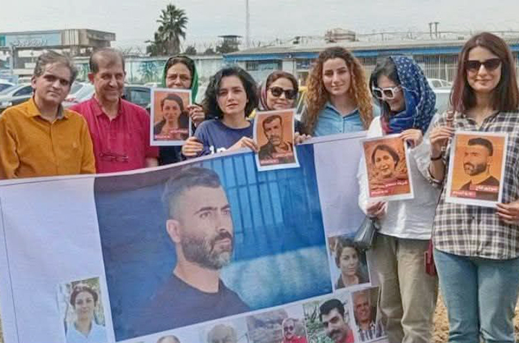 Protest against death penalty at Lakan prison in Iran March 18.