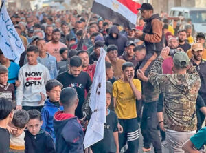 April 16 protest in Beit Lahiya, north of Gaza City, one of many against Hamas. Since Oct. 7 “more and more people despise” Hamas, said Moumen al-Natour, a protest leader.