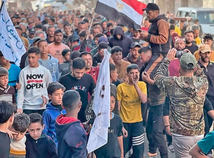 April 16 protest in Beit Lahiya, north of Gaza City, one of many against Hamas. Since Oct. 7 “more and more people despise” Hamas, said Moumen al-Natour, a protest leader.