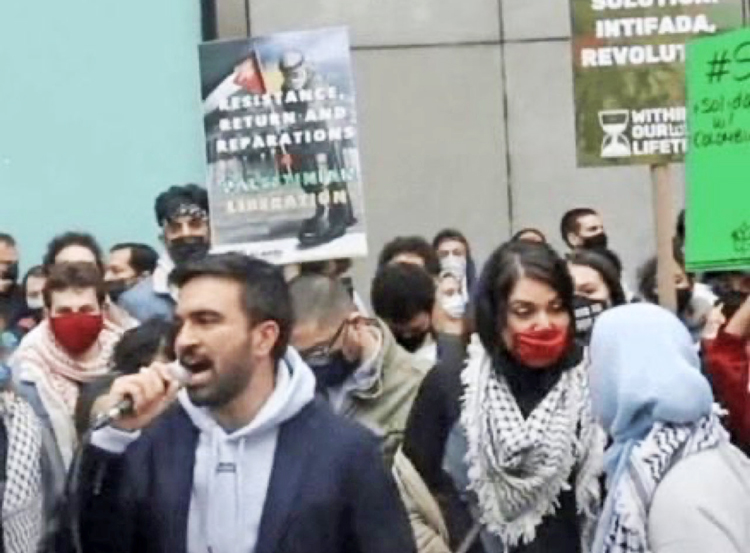 New York mayor-elect Zohran Mamdani speaks at anti-Israel Boycott, Divestment, Sanctions rally in May 2021. Mamdani’s campaign aimed to help normalize antisemitism.