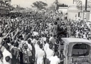 “Liberty Caravan” led by Fidel Castro enters Havana Jan. 8, 1959. Popular insurrection and general strike toppled U.S-backed Batista dictatorship, brought workers and farmers to power.