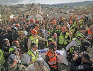 Several people were killed by Iranian missile strike in Beit Shemesh, Israel, March 1. Israel’s defensive war aims to prevent Tehran launching a nuclear Holocaust to wipe out Jews, Israel.