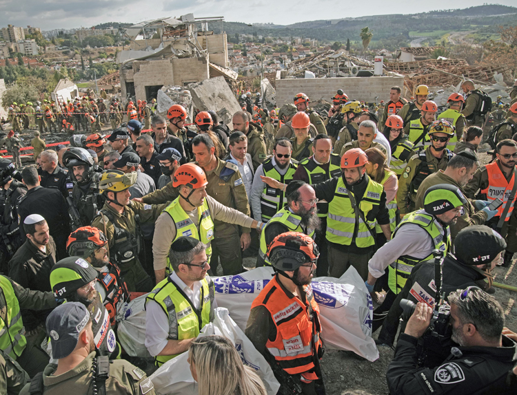 Several people were killed by Iranian missile strike in Beit Shemesh, Israel, March 1. Israel’s defensive war aims to prevent Tehran launching a nuclear Holocaust to wipe out Jews, Israel.