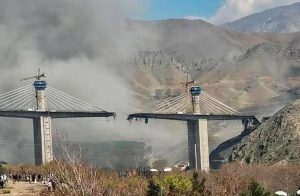 Bridge under construction to link Tehran and Karaj, Iran, was heavily damaged in U.S. airstrike April 2. Washington threatened to destroy Iranian infrastructure, electric grid and bridges.