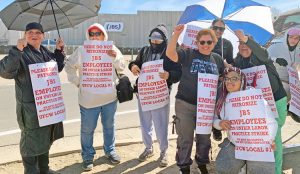 March 25 picket line of workers originally from Mexico and Cuba during three-week strike by 3,800 meatpacking workers, members of UFCW Local 7, at JBS plant in Greeley, Colorado.