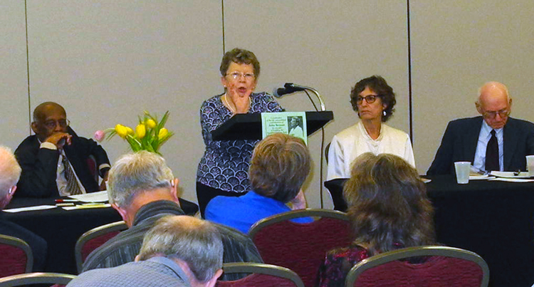 Over 50 people attended meeting to celebrate the life and political contributions of John Benson in Atlanta April 19. 