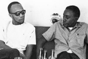 Amílcar Cabral, left, leader of independence fight in Guinea-Bissau, and Víctor Dreke, who led Cuba’s internationalist military mission, collaborate in 1967 meeting in Conakry, Guinea.