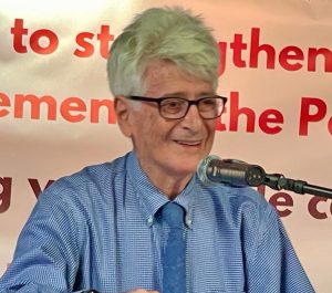 Dave Prince, a central leader of SWP and its international work, speaks in Auckland, New Zealand, Sept. 24, 2022, celebrating merger of Communist League forces in Sydney, Australia.