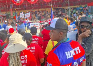 In Miami’s Little Haiti neighborhood, some 250 Haitian workers, supporters rallied July 9 to call for extension of Temporary Protected Status. Workers have already begun to lose their jobs.