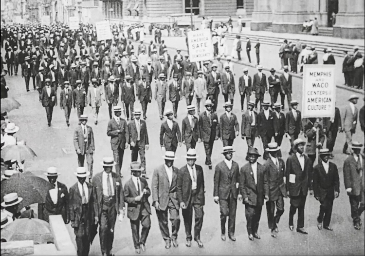 “Silent Parade” of 10,000 African Americans marched in New York City July 28, 1917, organized by the NAACP to protest anti-Black violence and lynching in East St. Louis.