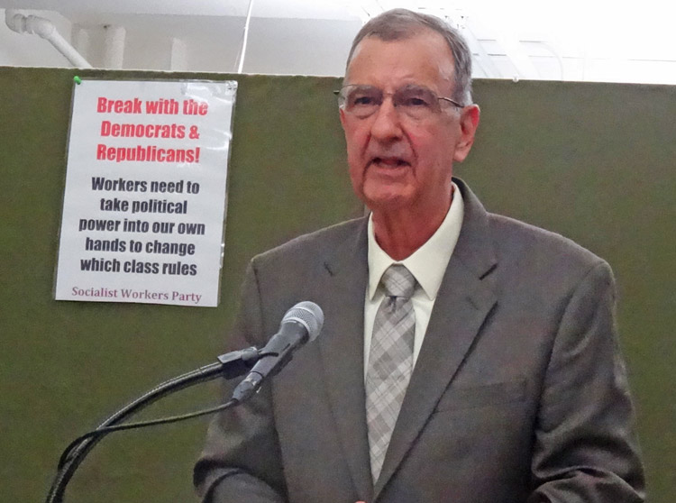 “Building the SWP is crucial to help construct the leadership the working class needs to move forward,” Paul Mailhot, SWP candidate for NY governor, said at Aug. 1 Militant Labor Forum.
