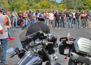 Motorcyclists, others gather for “Poker Run,” outside Steelworkers Local 6787 hall in Chesterton, Indiana, a benefit for locked-out BP refinery workers and the USW Local 7-1 strike fund Aug. 8.