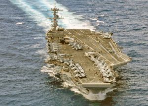 Nimitz-class aircraft carrier USS George H.W. Bush is part of Washington’s war buildup in Middle East as U.S. rulers seek to establish profitable control over region’s resources, markets.