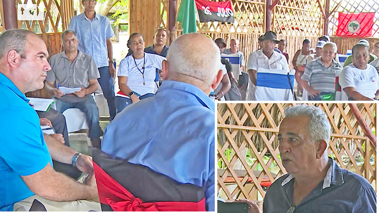 En haut, réunion le 10 juillet entre des membres de coopératives agricoles de la province de La Havane, des dirigeants locaux de l’Association nationale des petits agriculteurs et des responsables du ministère de l’Agriculture. « Les problèmes fonciers » sont mieux résolus par la base, a déclaré Gaspar Palermo, en bas, président de la coopérative Roberto Negrín de la municipalité de La Lisa, à Cuba.