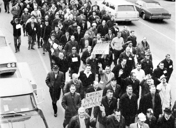 March by UMWA coal miners demanding black lung benefits in Charleston, West Virginia, in 1969. They built a powerful movement, won gains in safety, healthcare for all miners, families.
